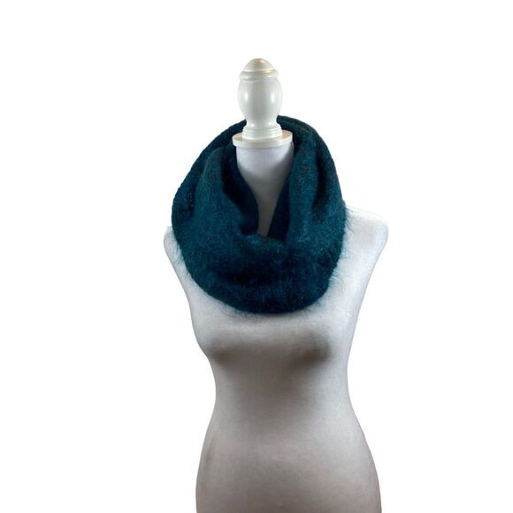 Woof Designs Brand Mohair and‎ Wool Tube Scarf or Hand Warmer Dark Turquoise - Picture 2 of 9